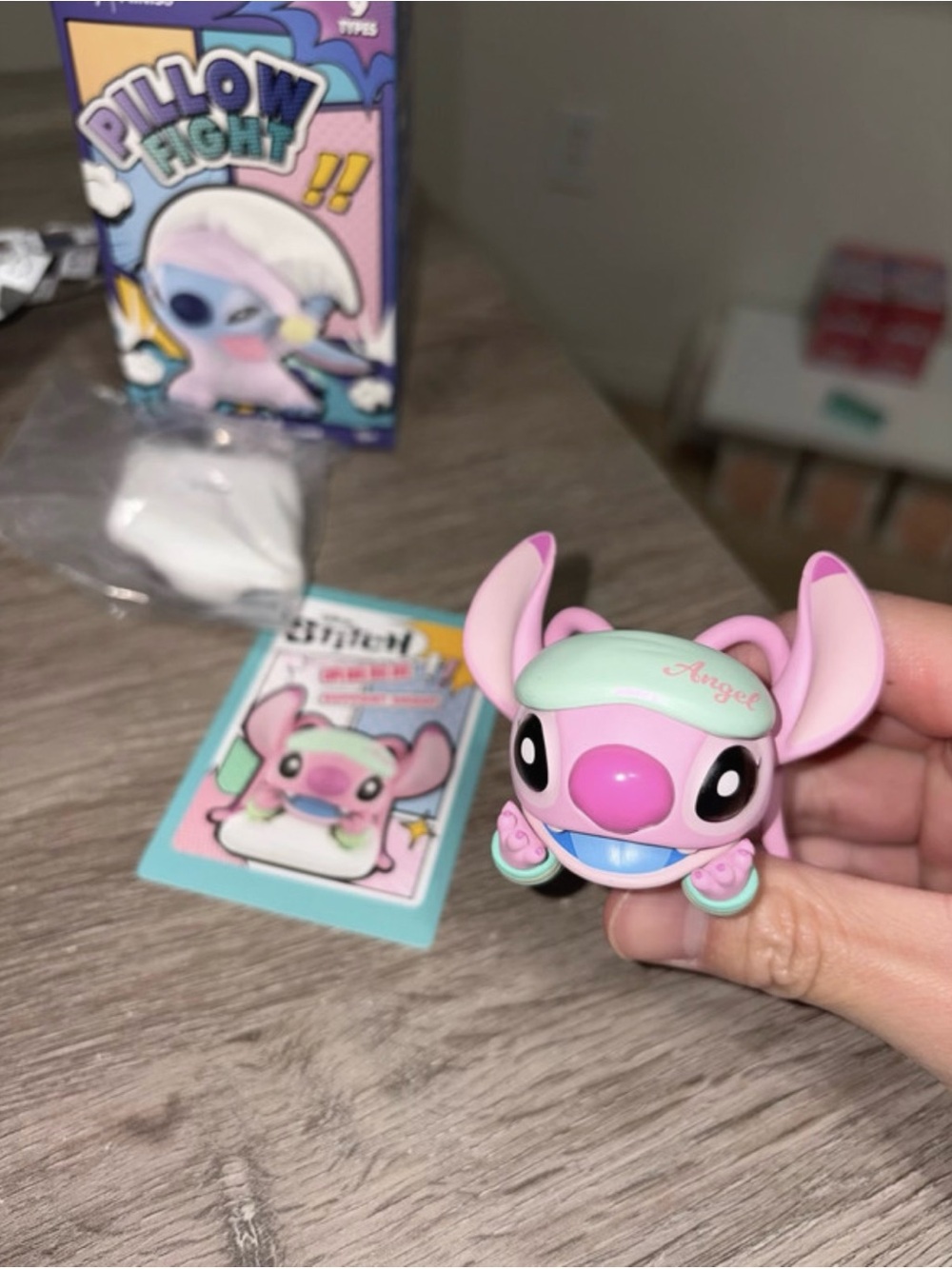 Authentic MINISO Disney Stitch Pillow Fight Series Figure - Support Shout Pink